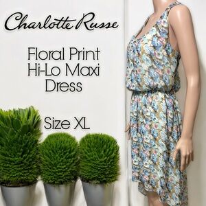 Charlotte Russe Floral Print Hi-Lo Maxi Dress